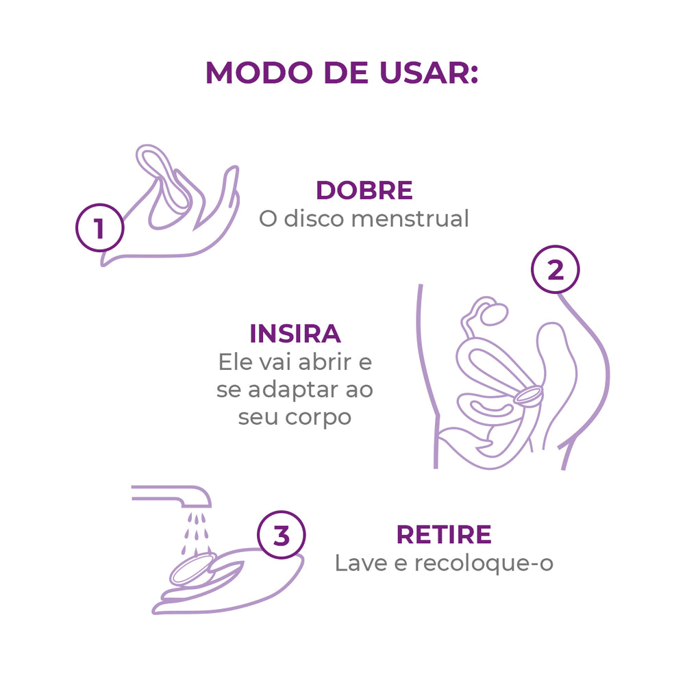 Kit Coletor + Disco Menstrual + Cápsula Esterilizadora - Loja Inciclo