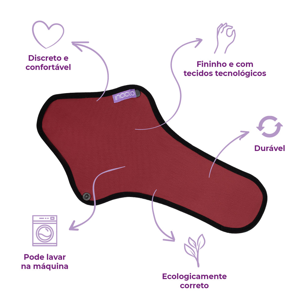 Absorvente Reutilizável - Preto - Loja Inciclo